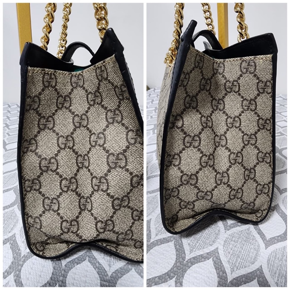Authentic GUCCI GG Supreme Monogram Small Padlock Tote Black - Picture 9 of 14